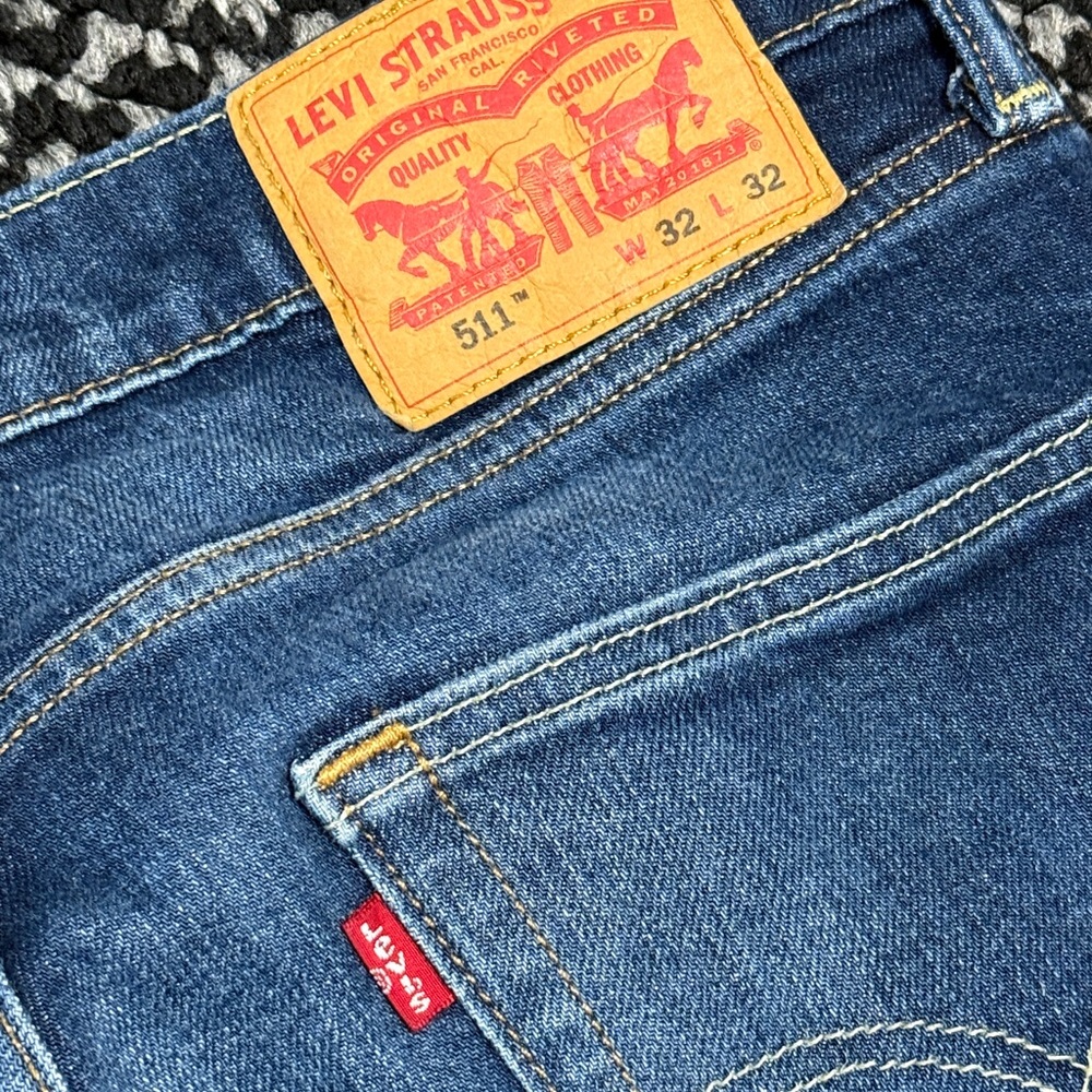 Levi's 511 Denim Jeans 2 Lot Men’s Sz 32 Classic Casual Straight Leg Preppy - Picture 10 of 12